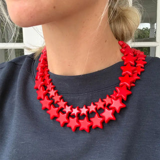 STAR NECKLACE - SMALL  - BRIGHT RED