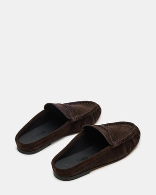 RAFE LOAFER MULE, CHOCOLATE BROWN SUEDE