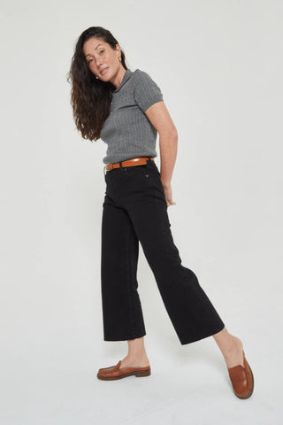 ABERDEEN ANKLE CROP HIGH RISE DENIM, BLACK