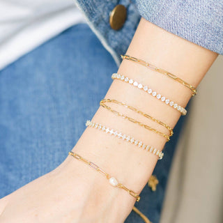 Pulley Tennis Bracelet: Gold / 3mm