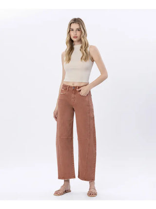 HIGH RISE TWIST BARREL DENIM, COPPER