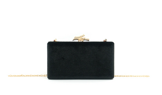 VELVET EVENING CLUTCH, BLACK
