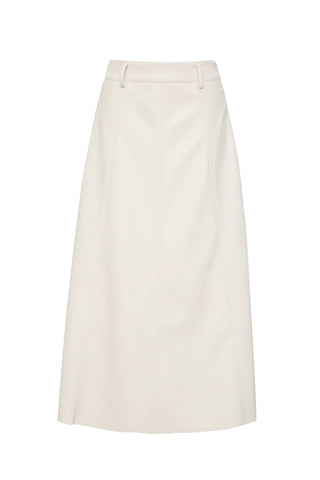 EVE LEATHER SKIRT, CREAM