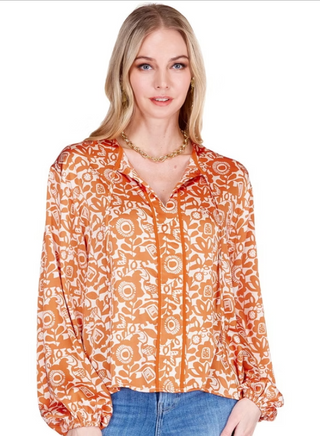 TRIMMED TOP, TANGERINE