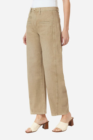 EVIE LONG PATCH DENIM, BROWN RICE