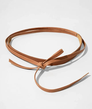 SKINNY WRAP BELT, COGNAC