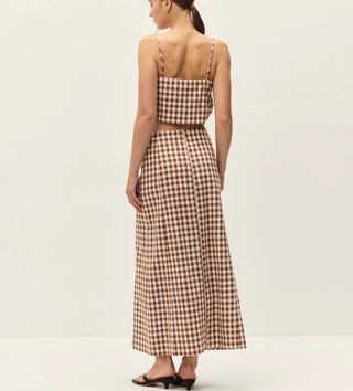 BIANCA SKIRT, CHESTNUT GINGHAM
