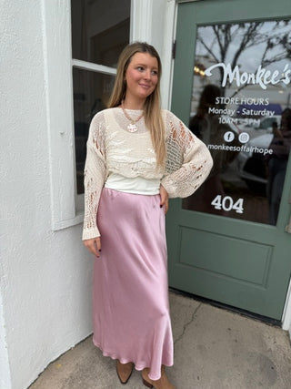 SLIP SKIRT, DUSTY ROSE