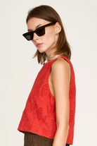 SANTANYL TANK, CHILI HYACINTH EYELET