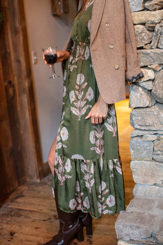 FRANCESCA DRESS, BURGUNDY ZINNIA