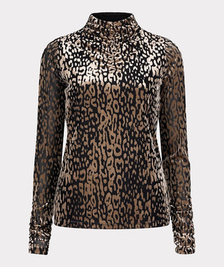 LEOPARD TOP, BLACK