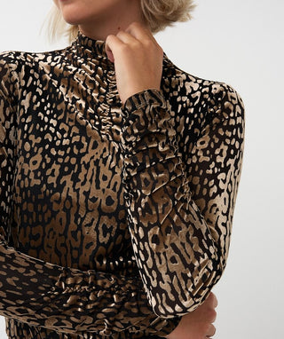 LEOPARD TOP, BLACK